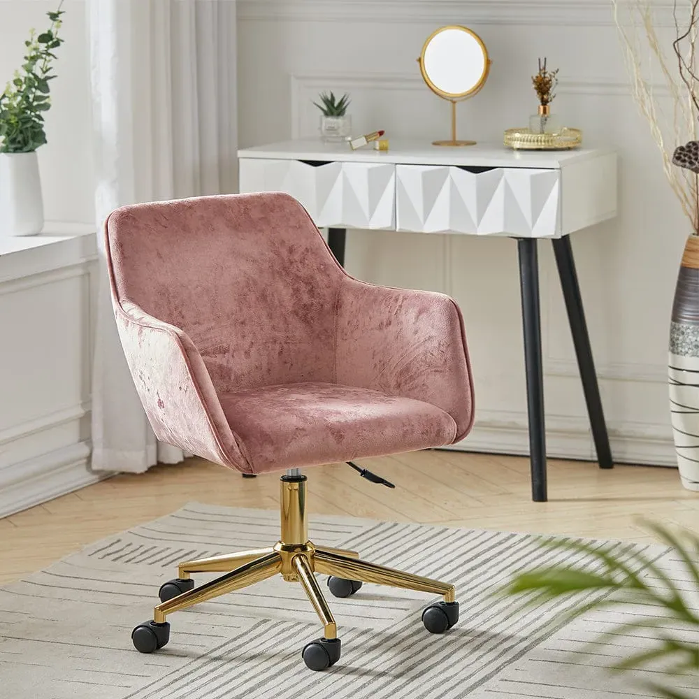 Swivel Office Chair with Flared Arms - Velvet image
