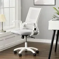 Swivel Office Chair with Mesh Back - Black