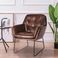 Tufted Armchair with Metal Legs