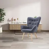 Tufted Button Armchair - Grey, Linen