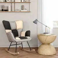 Tufted Rocking Chair with Armrests - Linen