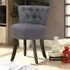 Upholstered Stool with Tufted Buttons - Velvet