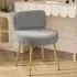 Vanity Stool with Backrest - Grey, Linen