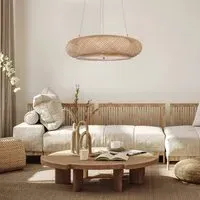 Woven Pendant Light with Adjustable Cord - Natural