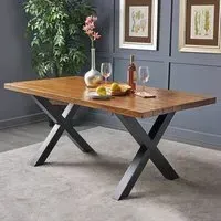 X-Shaped Table Legs Set of 2 - Black, Metal