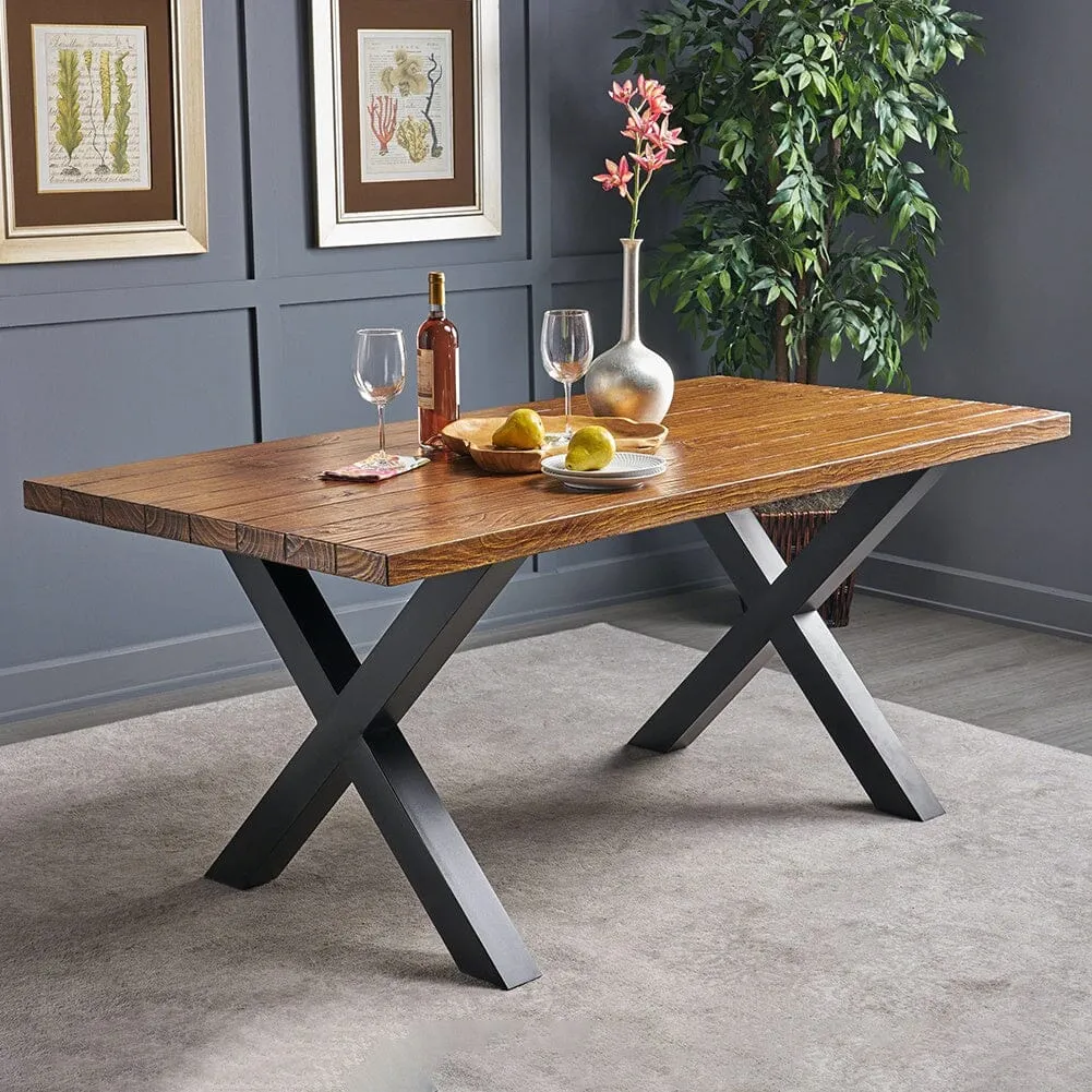 X-Shaped Table Legs Set of 2 - Black, Metal image