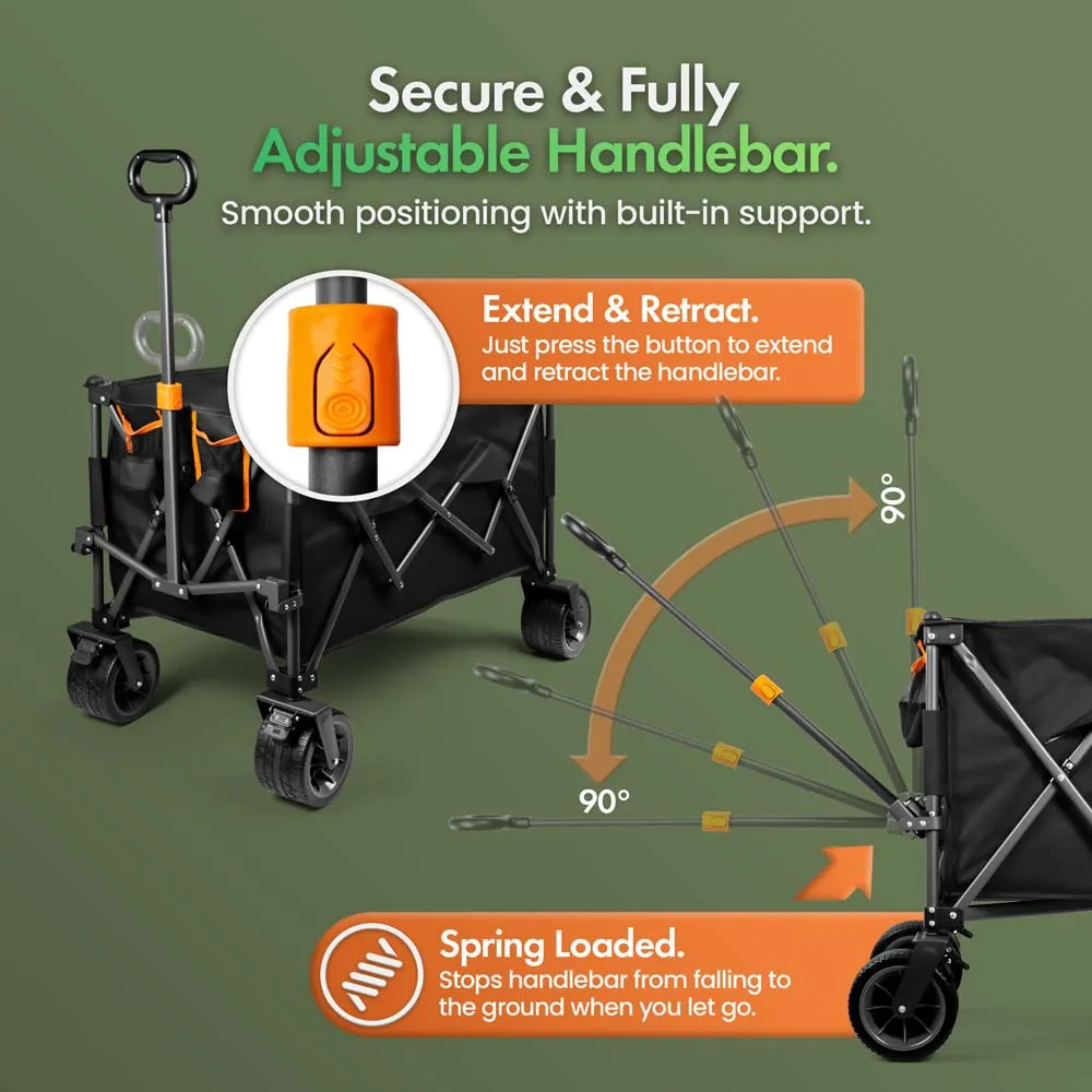 200L Folding Garden Trolley with Adjustable Handle alternate view