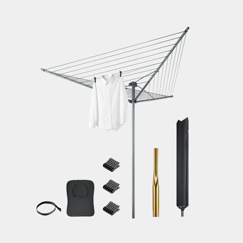 30m Rotary Washing Line with Ground Spike - Steel, PVC-Coated product