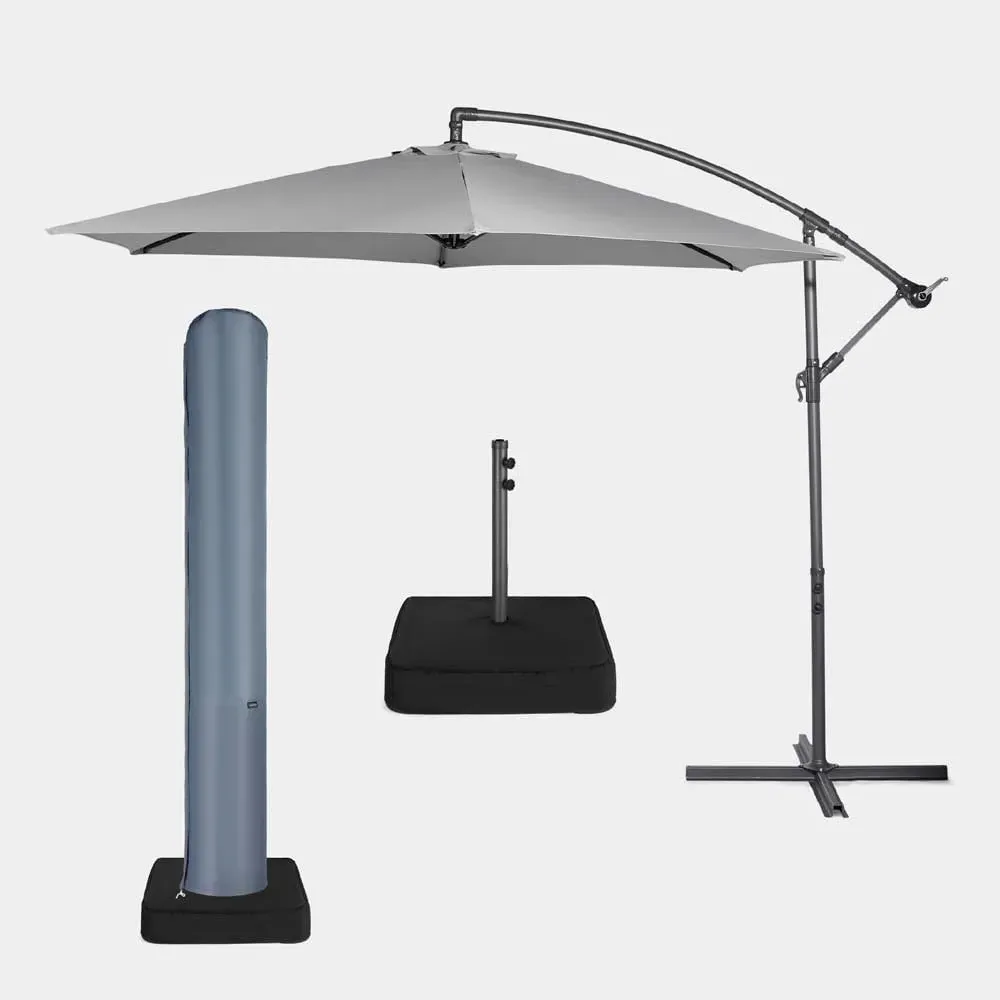 3m Cantilever Parasol with Base & Cover Set - Grey product