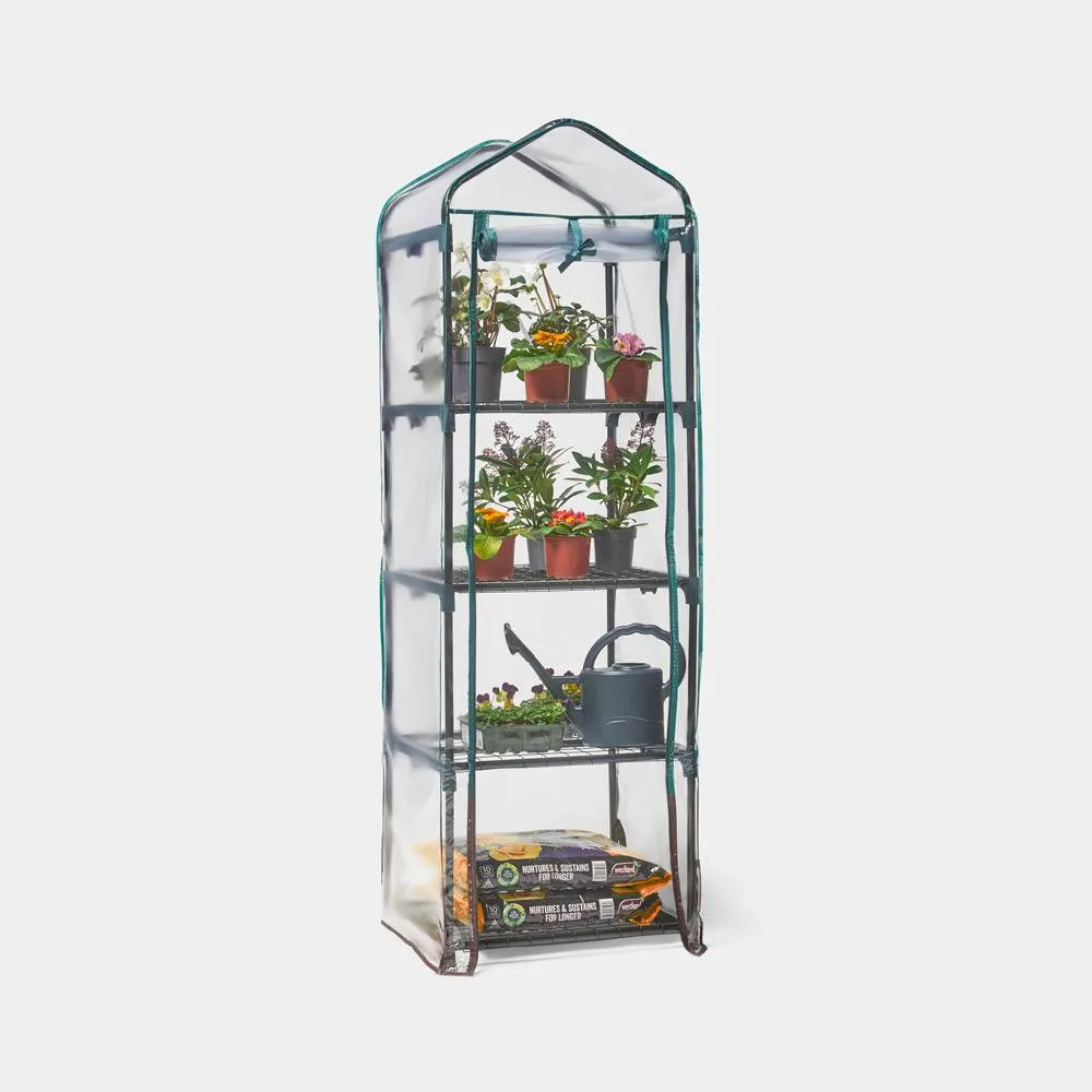 4 Tier Mini Greenhouse - Steel, PVC product