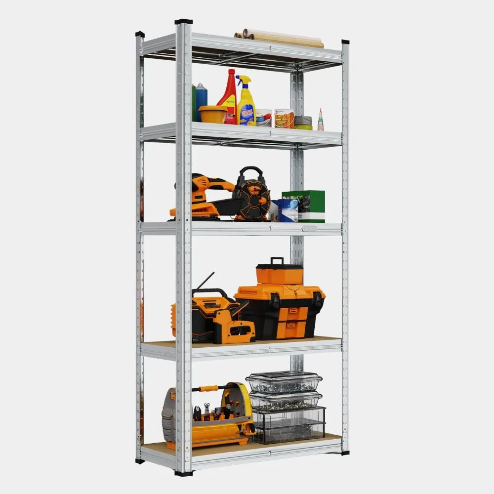 5-Tier Shelving Unit - Silver, Galvanised Steel product