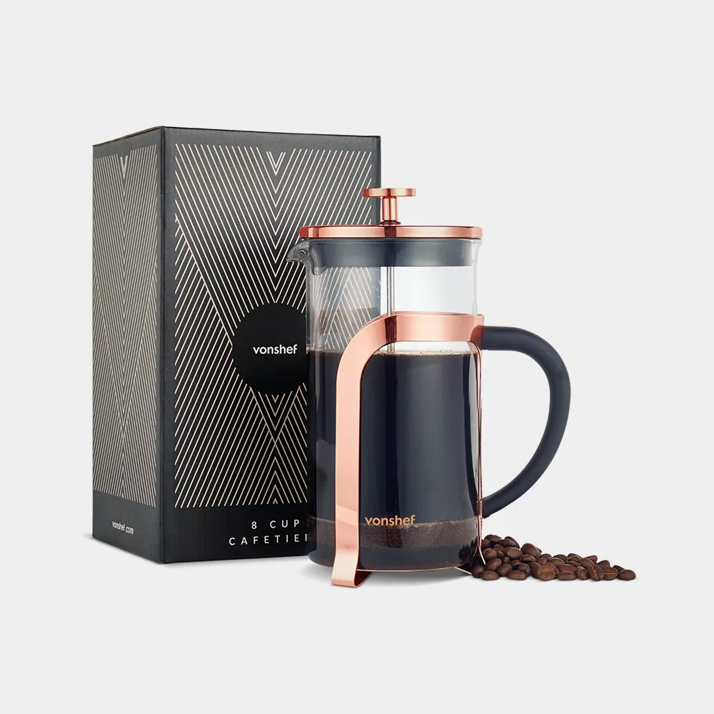 8 Cup French Press Coffee Maker - Copper, Borosilicate Glass product