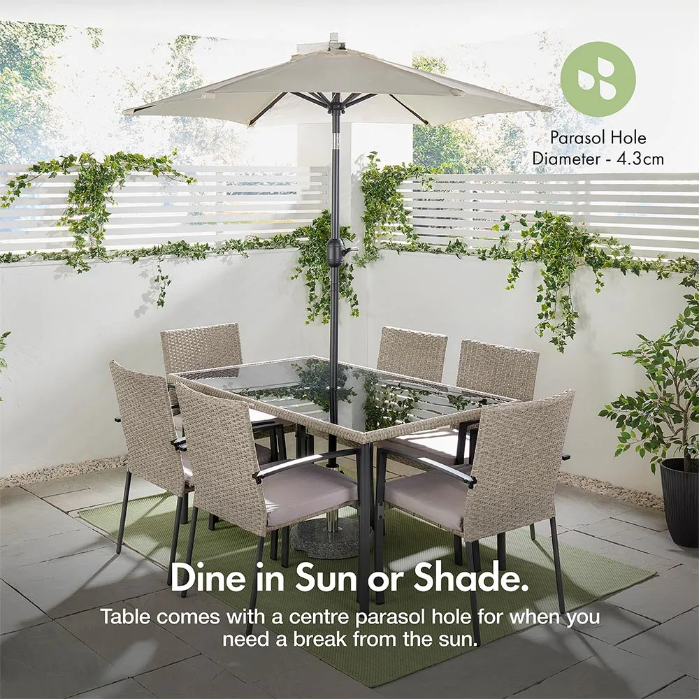 Alba 6-Seater Garden Dining Set - PE Rattan alternate view