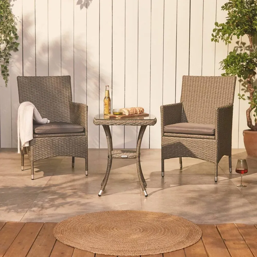 Bali Rattan 2-Seater Bistro Set - Grey, PE Rattan product