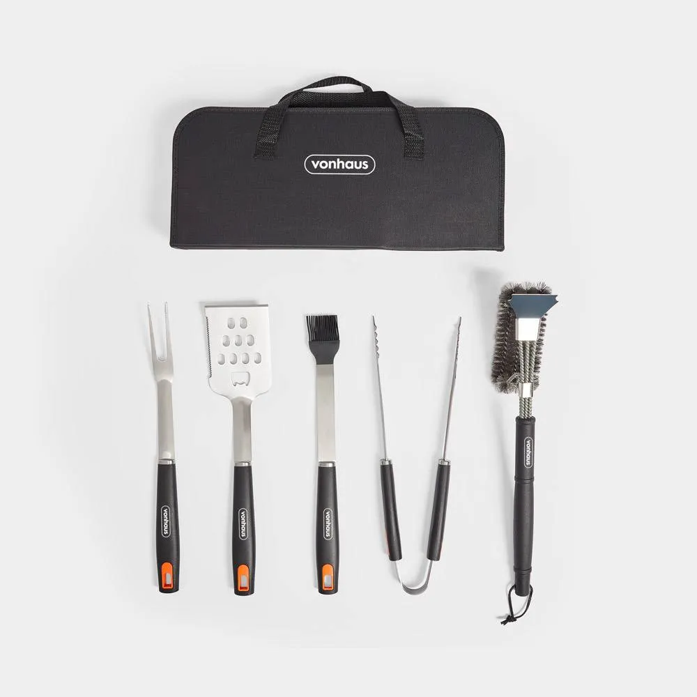 BBQ Tool Set with Nylon Case 5 Piece - Stainless Steel product