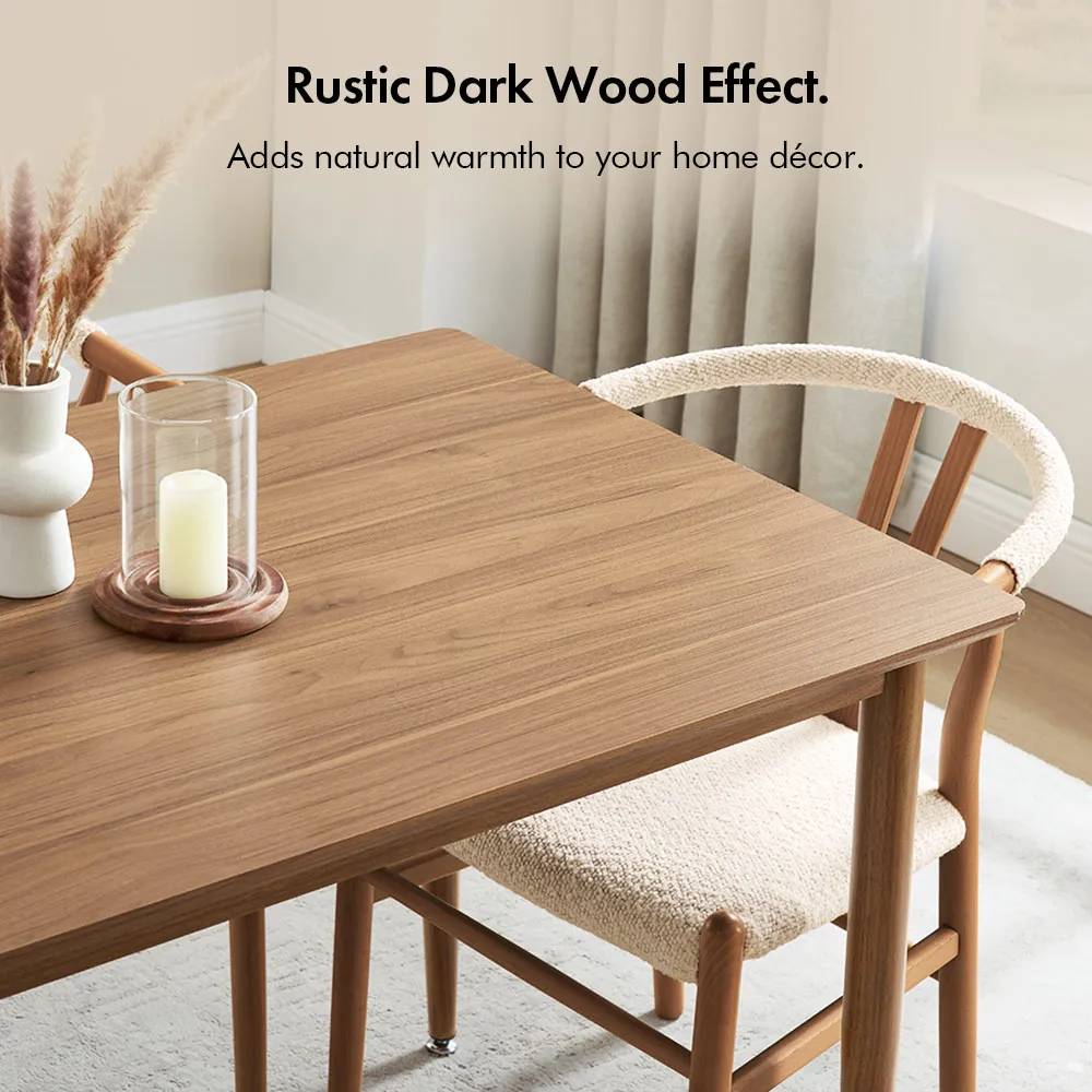 Burton 4-Seater Dining Table - Dark Wood Effect, MDF alternate view