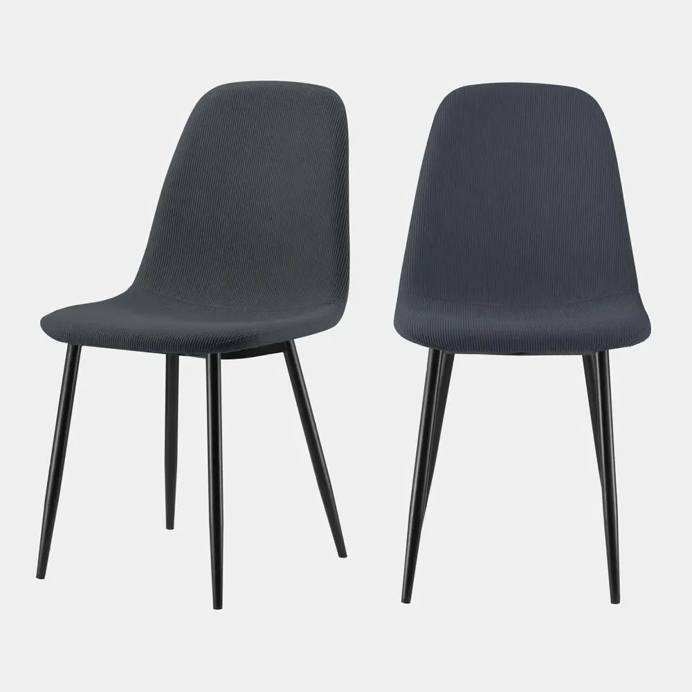 Cavell Set of 2 Dining Chairs - Charcoal Blue, Polyester product