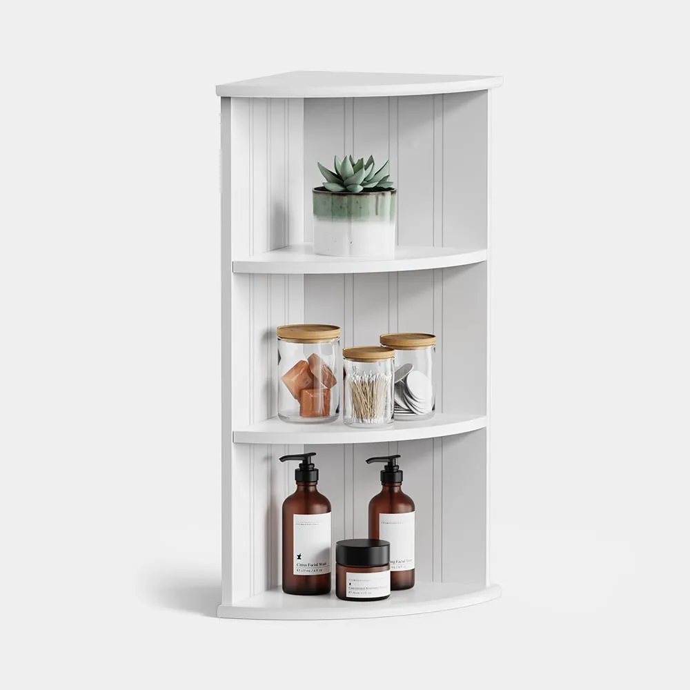 Colonial 3-Tier Corner Shelf Unit - White, MDF product