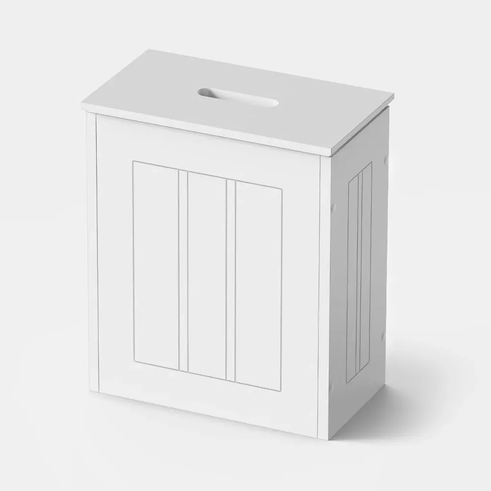 Colonial Slimline Bathroom Storage Box - White, MDF product
