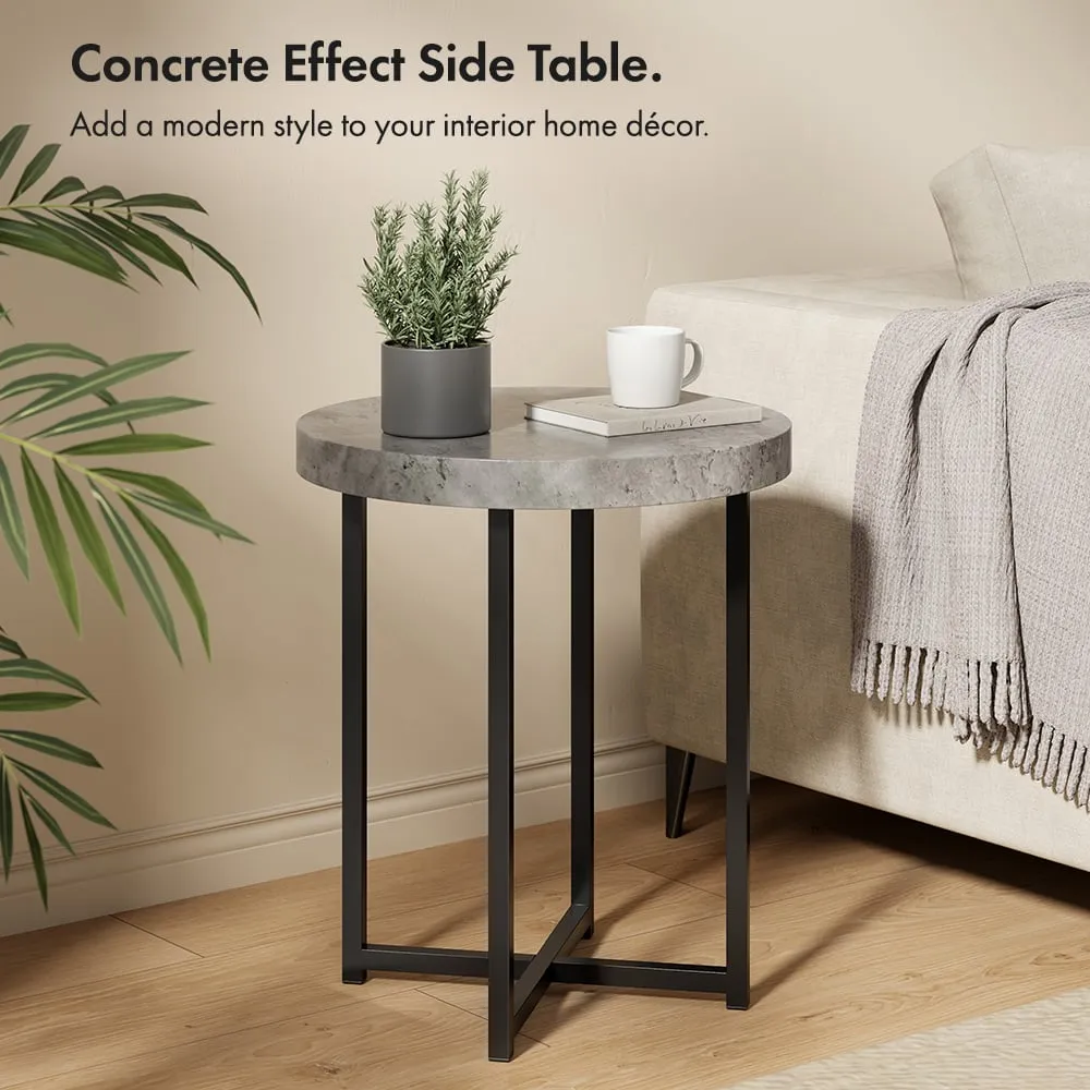 Concrete Effect Side Table - Grey alternate view