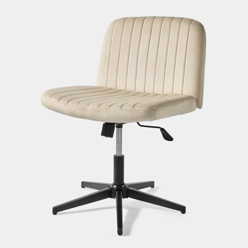 Dawson Swivel Office Chair with Tilt Lock - Cream, Velvet product