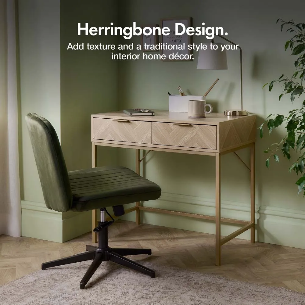 Ducie Herringbone Dressing Table with Storage alternate view