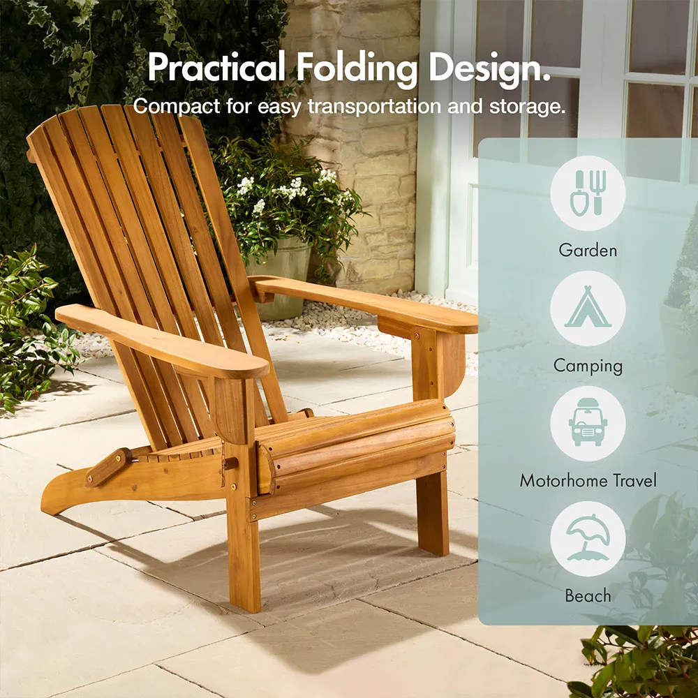 Folding Adirondack Chair - Acacia Wood alternate view