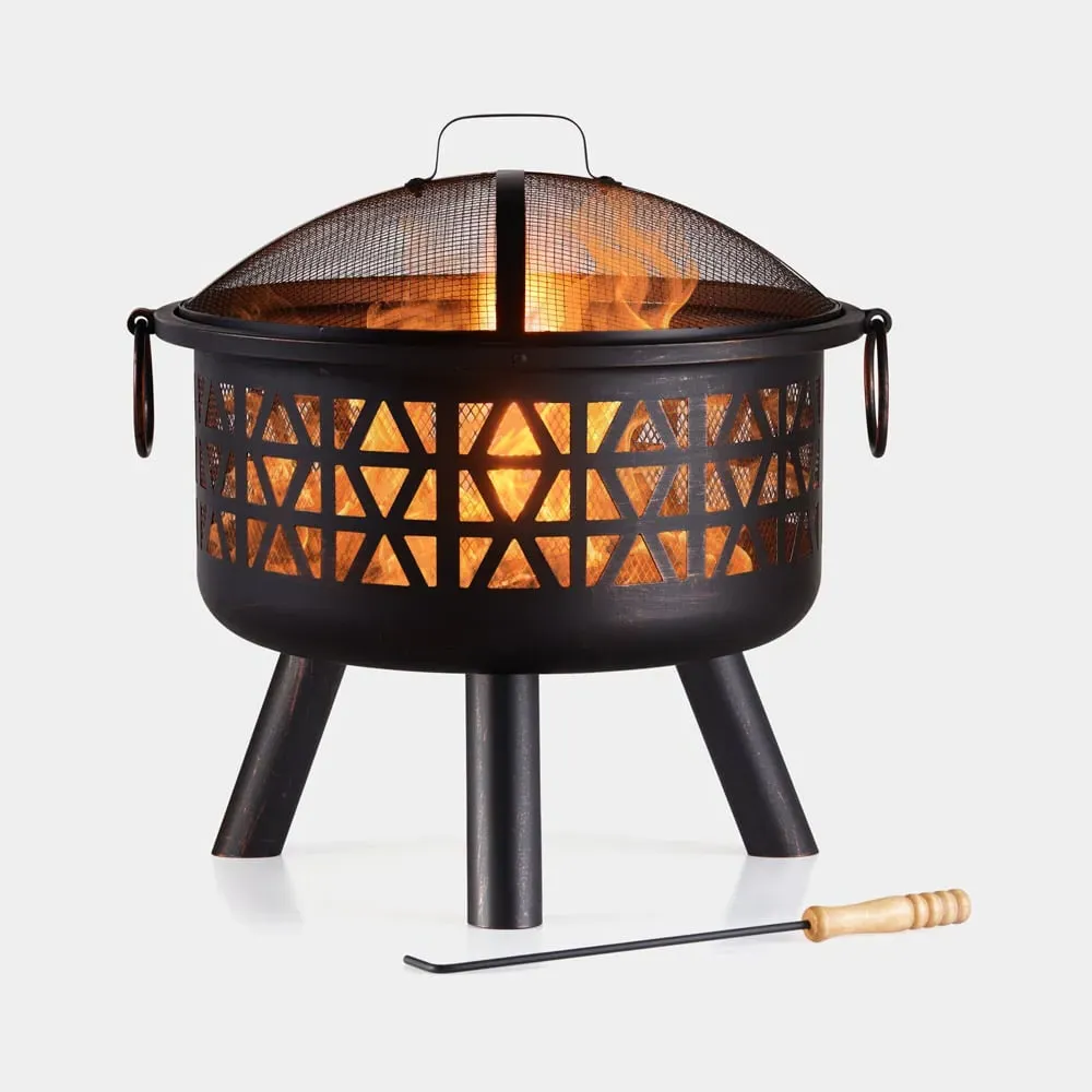 Geo Geometric Garden Fire Pit - Bronze, Steel product
