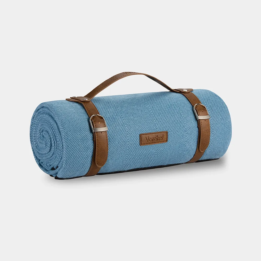 Herringbone Waterproof Picnic Blanket - Blue, Polyester product