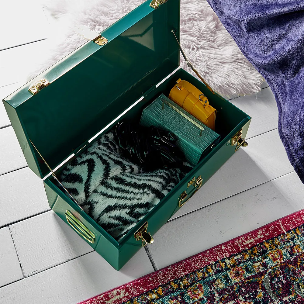 Metal Storage Trunk - Teal, Steel alternate view