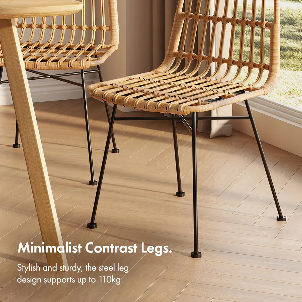 Richmond Rattan Dining Chairs Set of 2 - Natural, PE Rattan alternate view