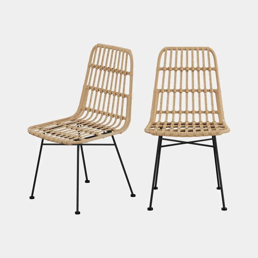 Richmond Rattan Dining Chairs Set of 2 - Natural, PE Rattan product