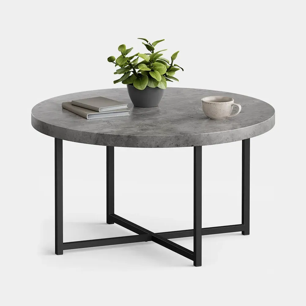 Round Coffee Table - Grey, Melamine product