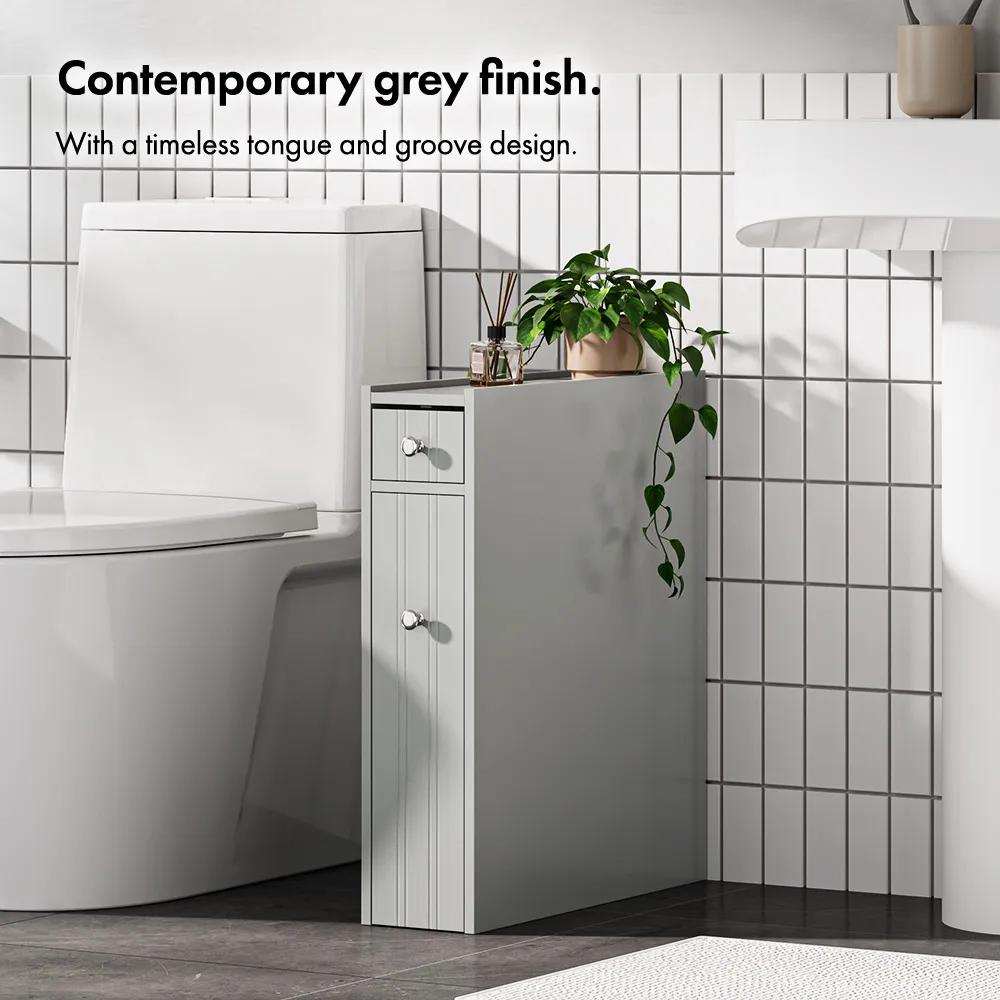 Shrewsbury Slim Bathroom Storage Unit - Grey alternate view