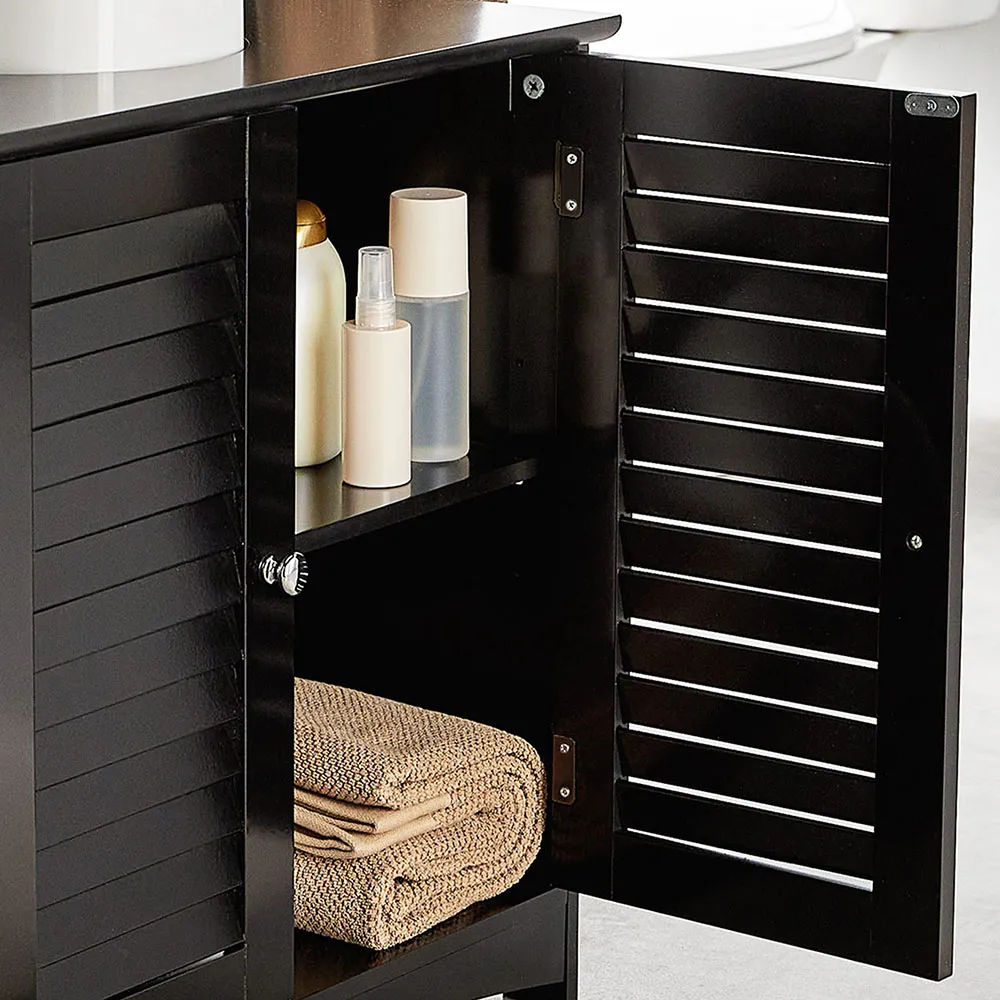 Shrewsbury Under Sink Bathroom Cabinet with 2 Shelves - Black, MDF alternate view