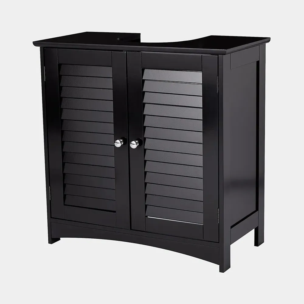 Shrewsbury Under Sink Bathroom Cabinet with 2 Shelves - Black, MDF product
