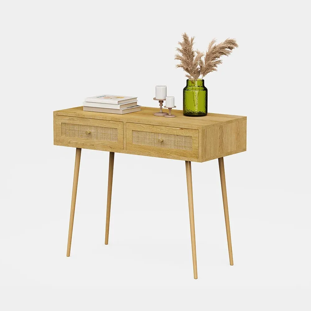 Sienna Rattan Dressing Table Desk - Natural, Rattan product