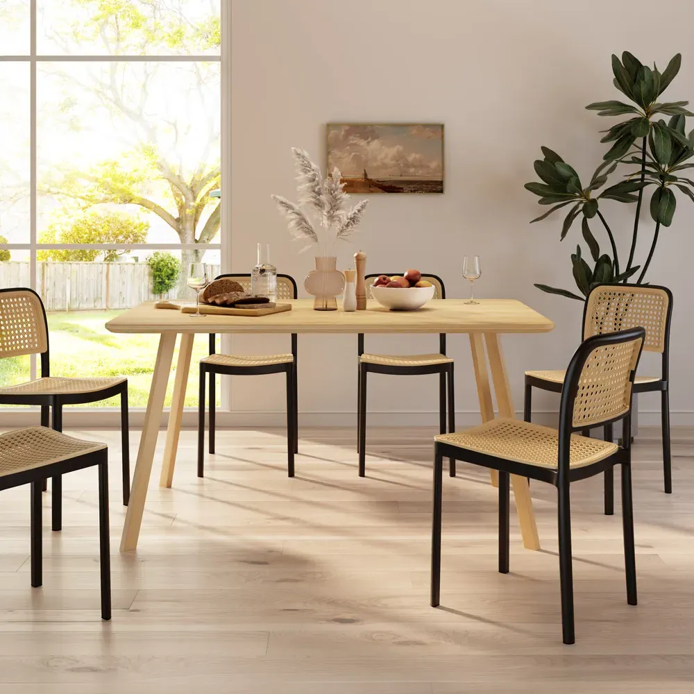Spinningfield 6-Seater Rectangular Dining Table - Light Wood Effect alternate view
