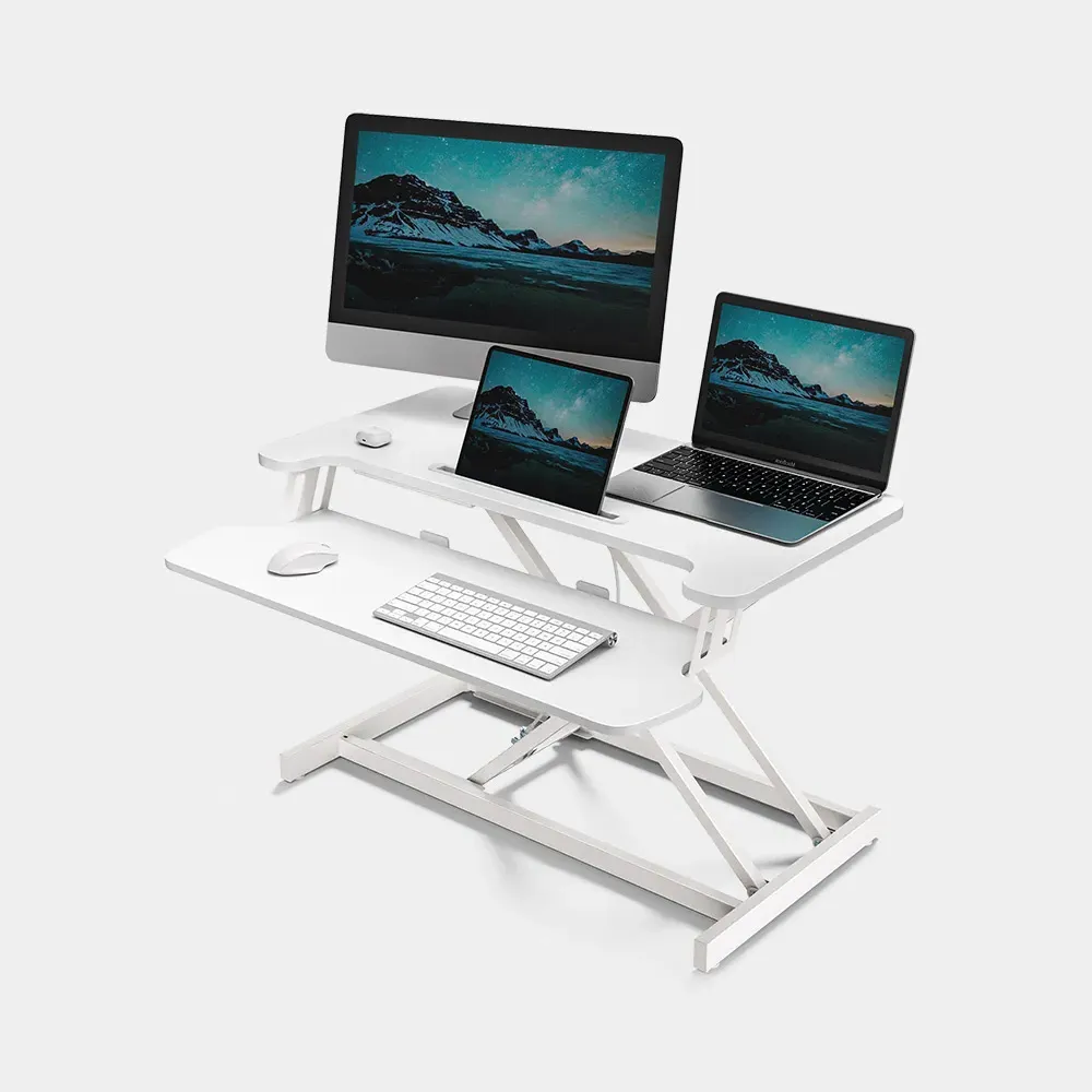 Standing Desk Converter with Keyboard Tray - White, Steel product