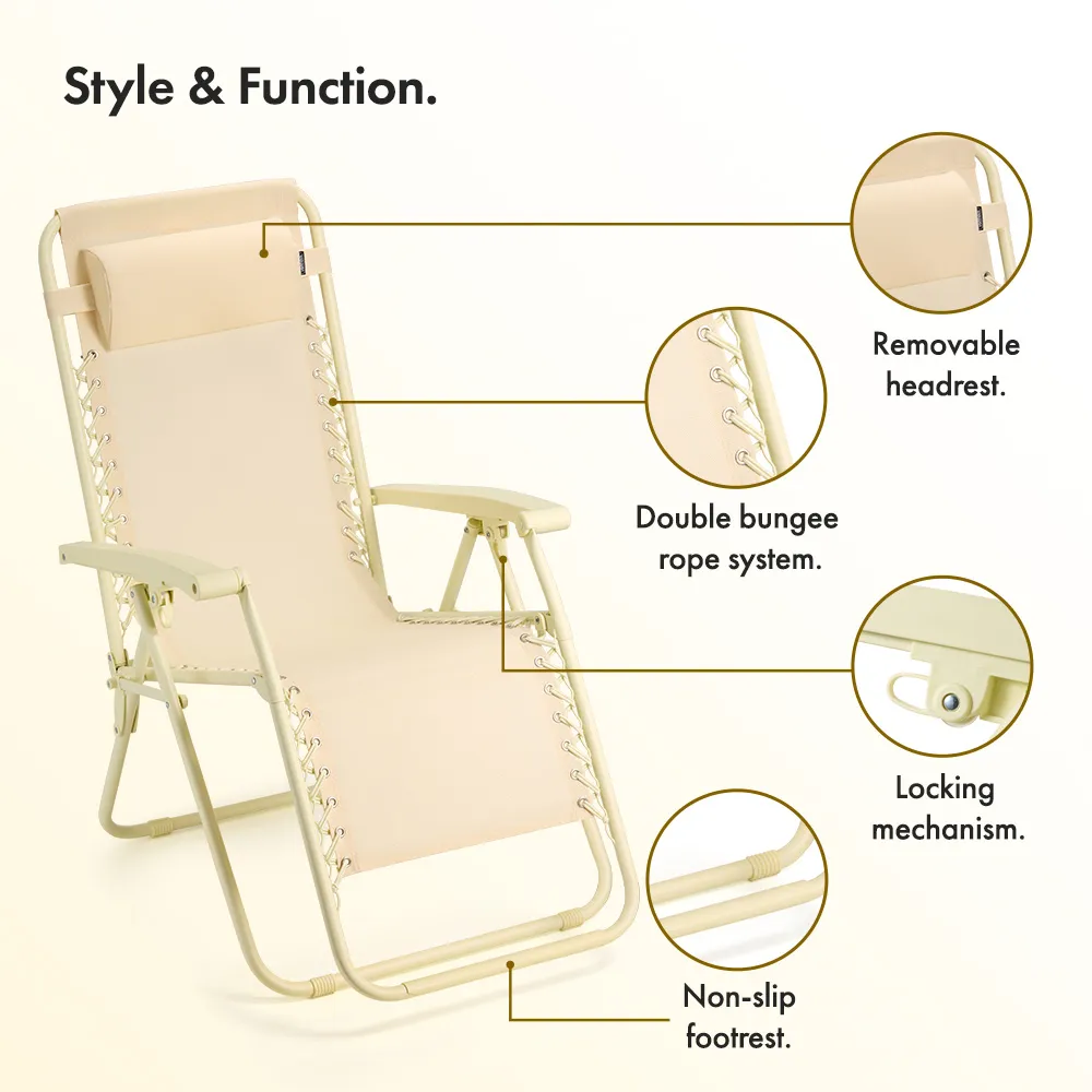 Verona Set of 2 Zero Gravity Reclining Chairs - Yellow alternate view