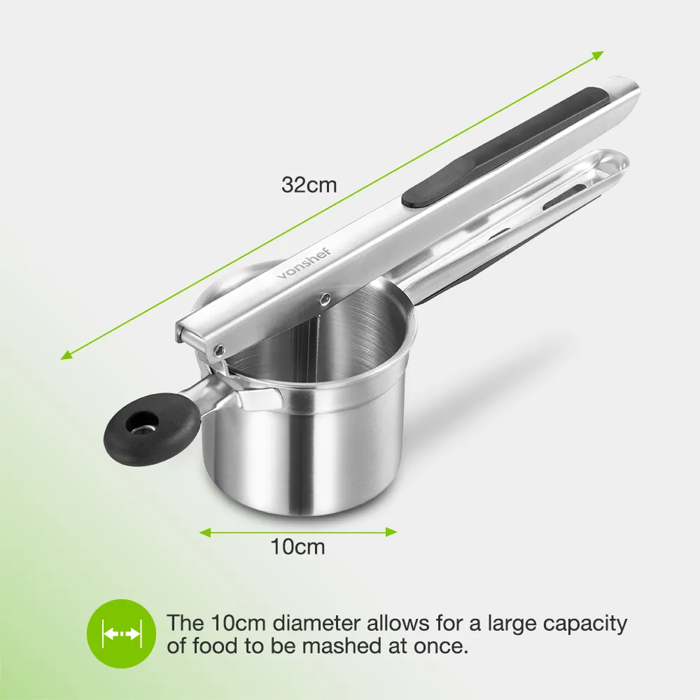 VonShef Steel Potato Ricer with Silicone Handle - Stainless Steel alternate view