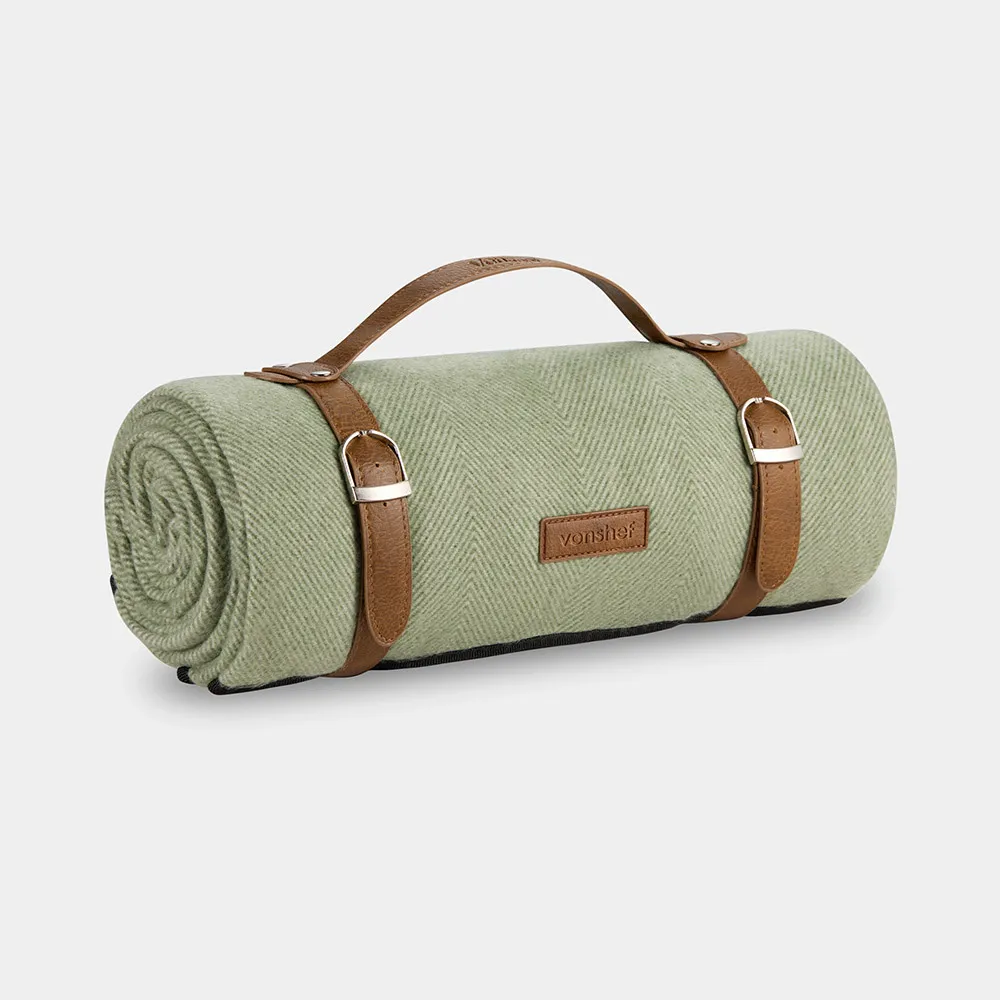 Waterproof Picnic Blanket - Green, Polyester Fleece product