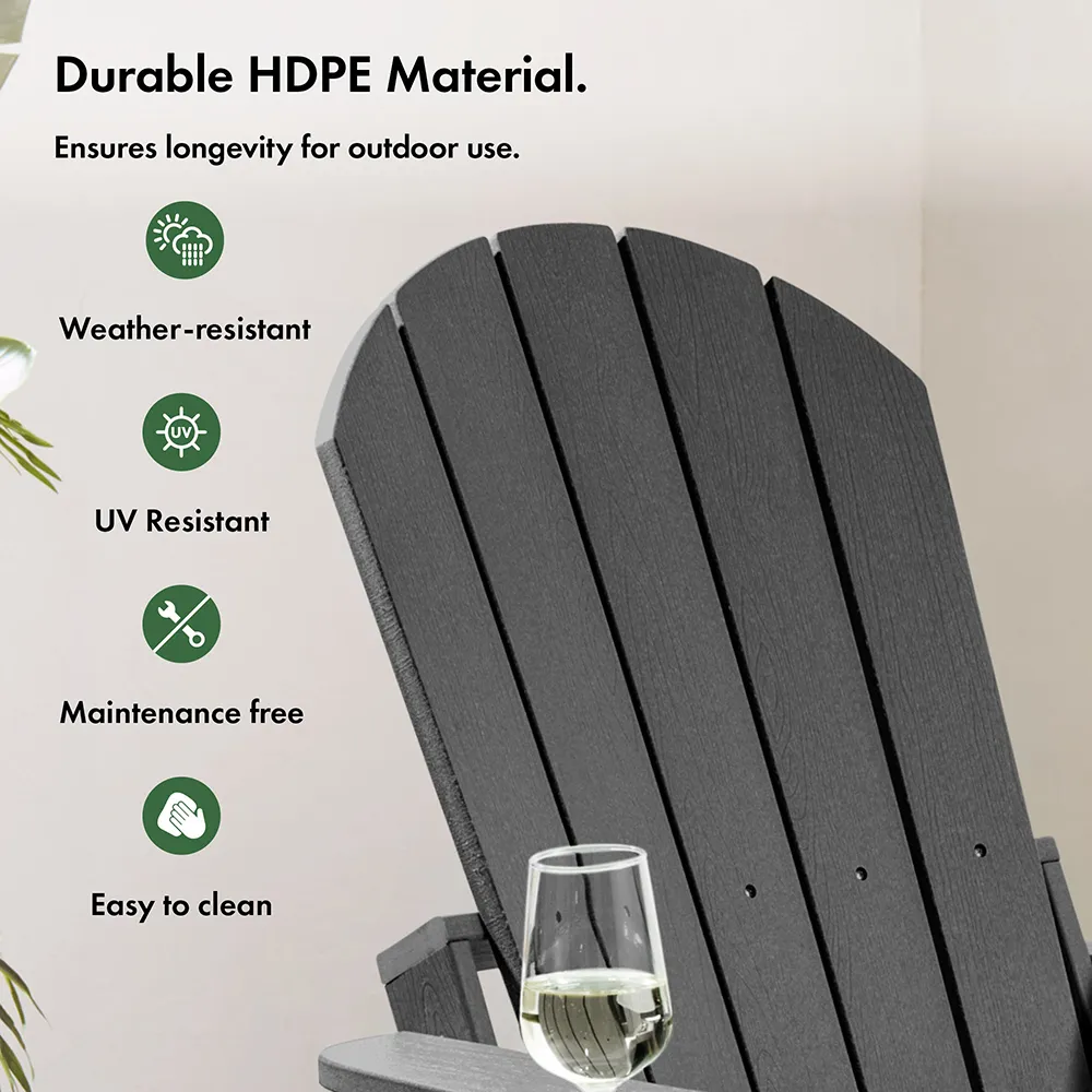 Westport Reclining Adirondack Chair - Black, HDPE alternate view
