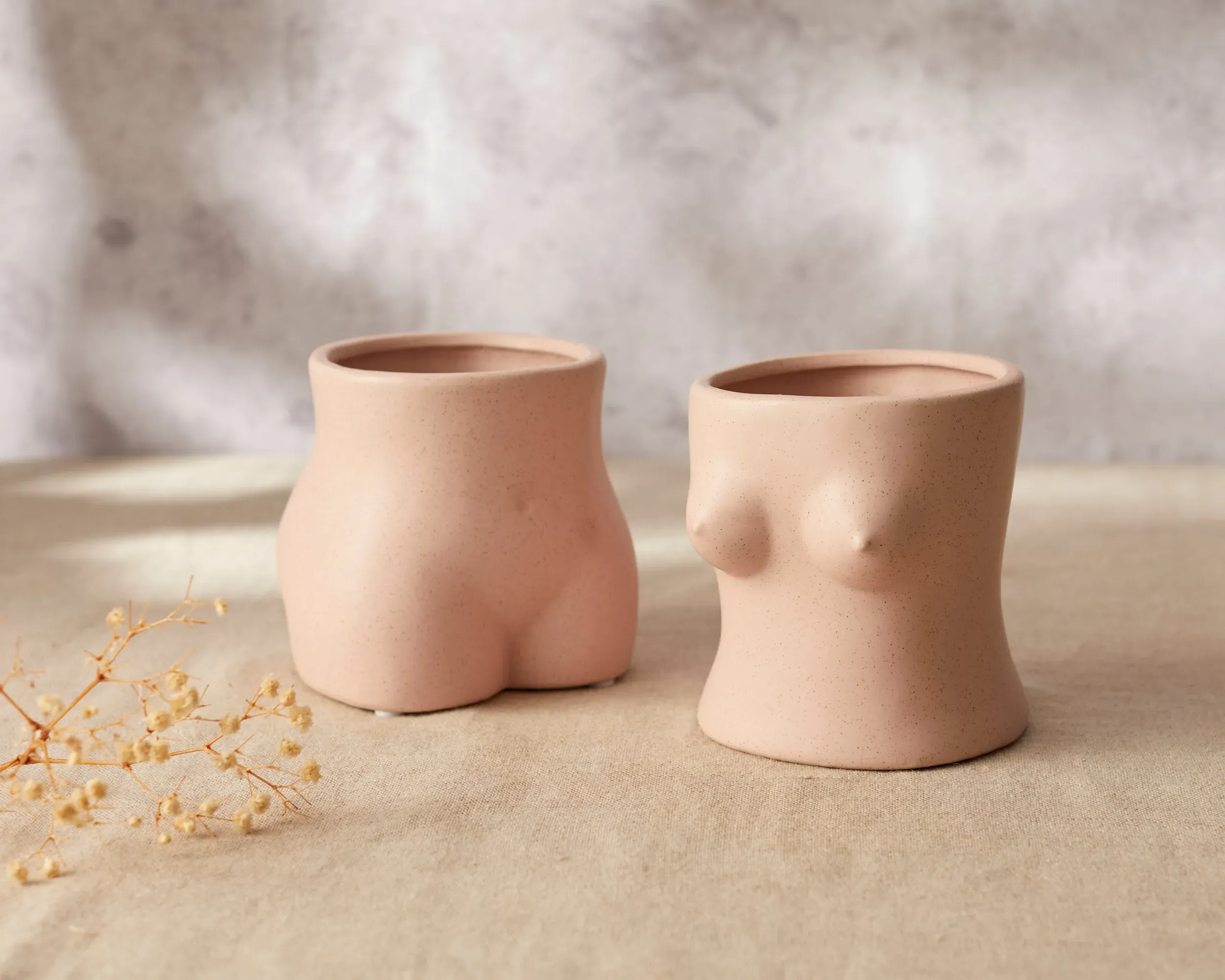 2-Piece Body Shape Ceramic Vase Set - Matte