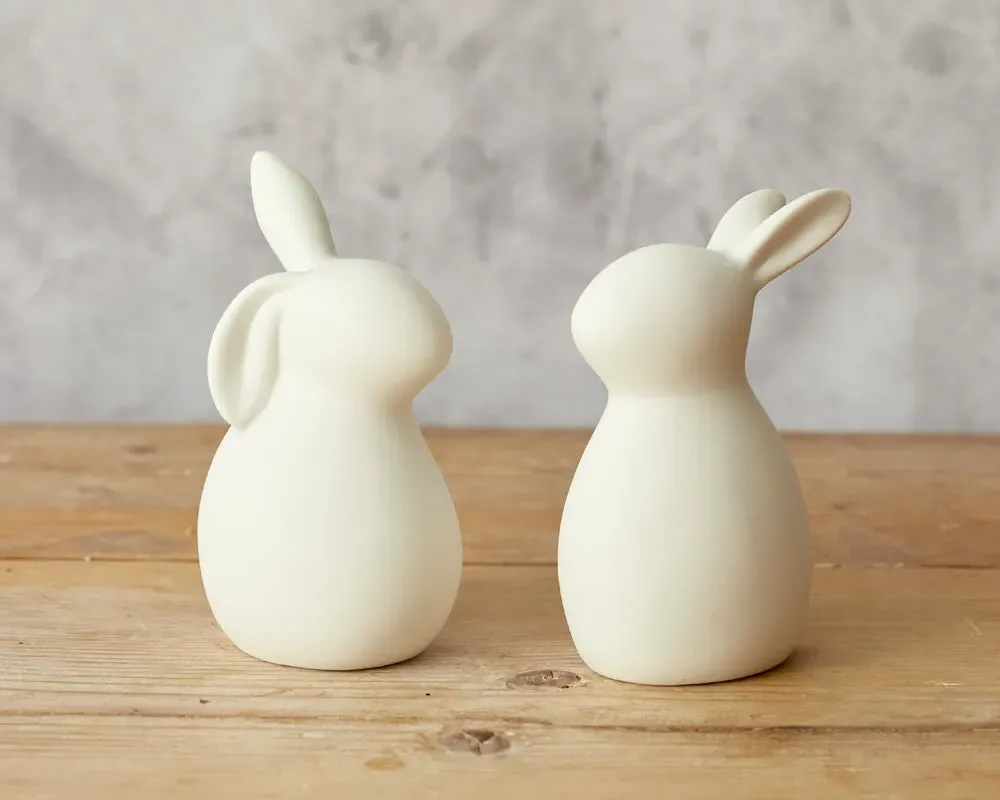 2-Piece Easter Bunny Set - White, Ceramic image