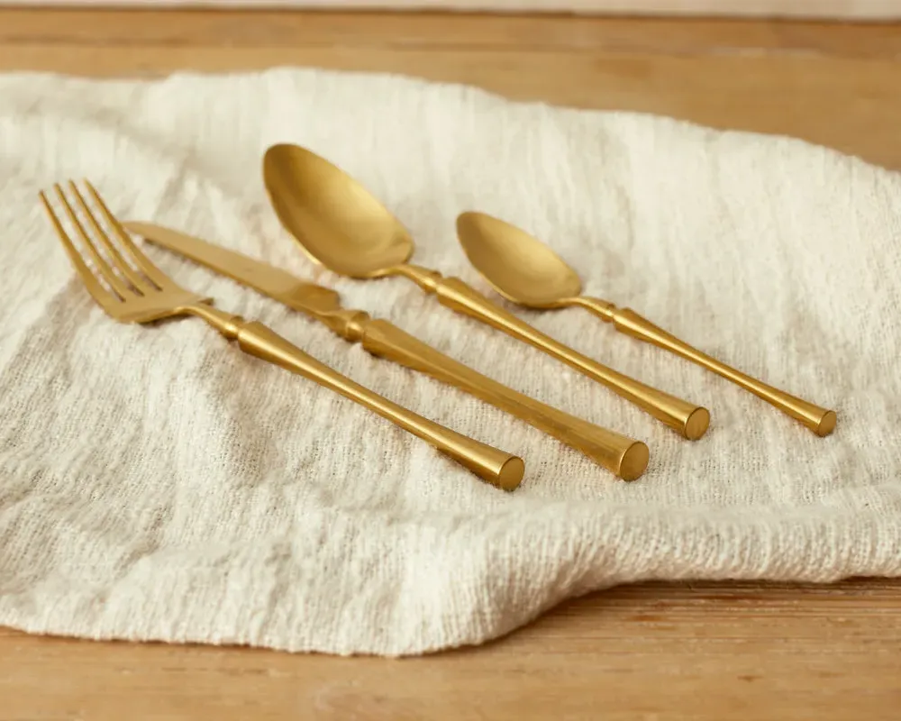 24-Piece Cutlery Set - Gold, Stainless Steel