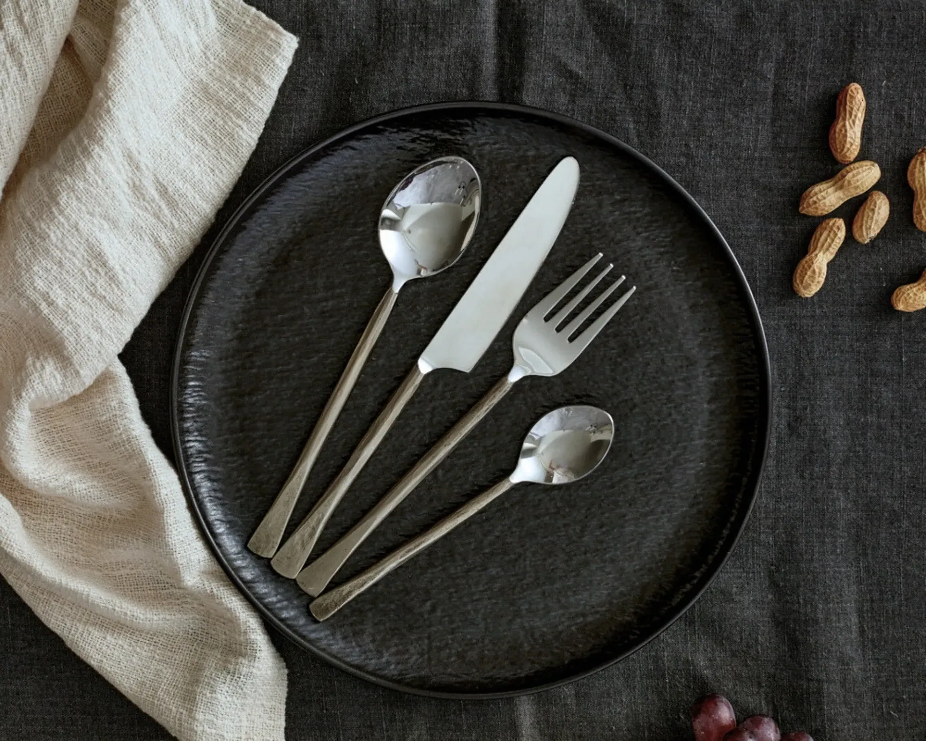 24-Piece Cutlery Set Rustic - Silver, Steel