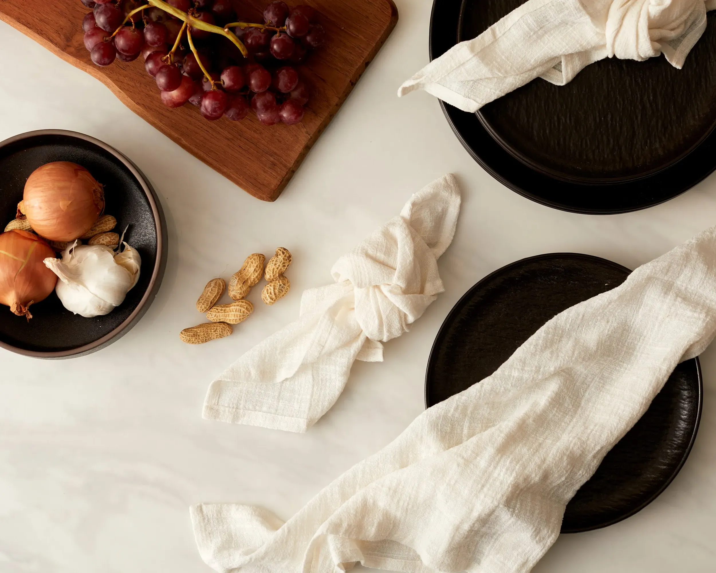 4-Piece Cotton Gauze Napkin Set - White, Cotton image