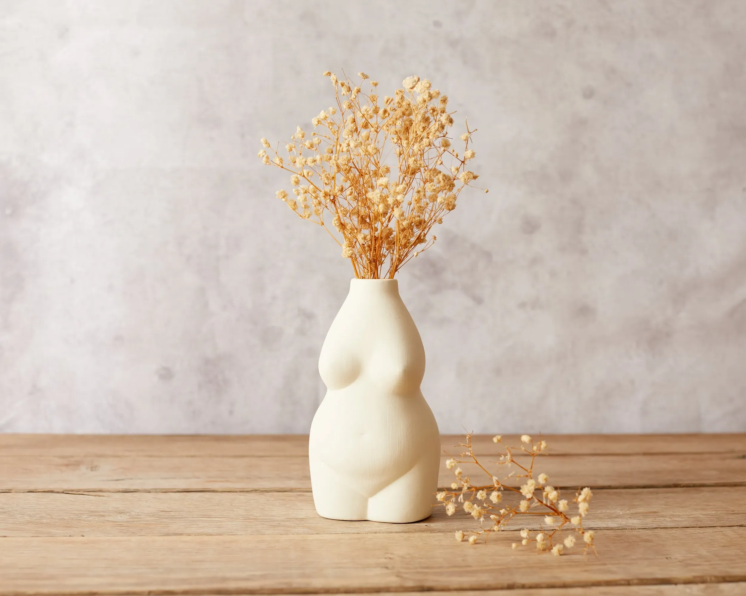 Body Shape Ceramic Vase - Matte Finish image