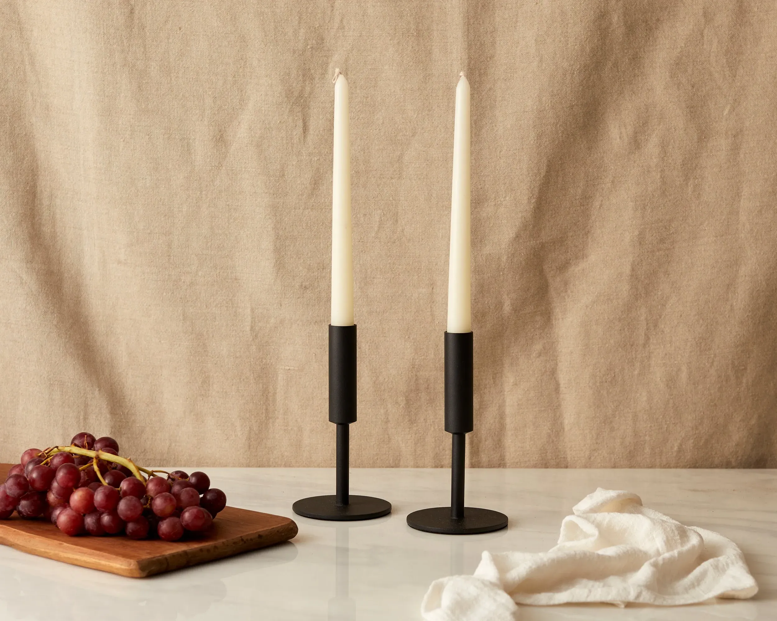 Candle Holder Set of 2 - Black, Iron image
